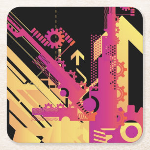 Porta-copo De Papel Quadrado Fundo de intervalo mínimo técnico 7