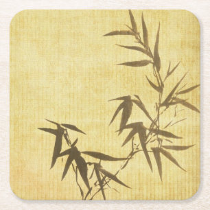 Porta-copo De Papel Quadrado Fundo de papel de bambu manchado Grunge