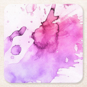 Porta-copo De Papel Quadrado Fundo pintado mão 5 da aguarela abstrata