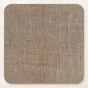 Porta-copo De Papel Quadrado Fundo Rustic Burlap-Look Brown Impresso