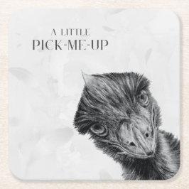 Porta-copo De Papel Quadrado Funny Emu Coaster | Um Pequeno Estimulante