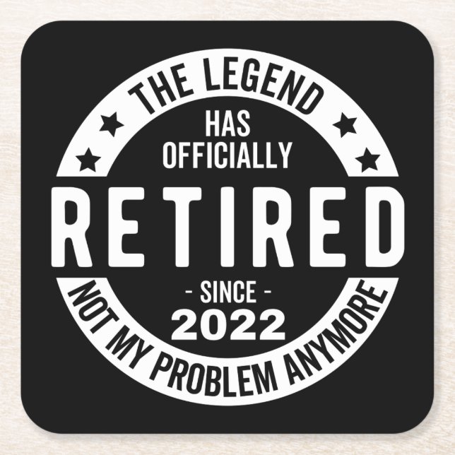 Porta-copo De Papel Quadrado funny retirement, retired, retired firefighter, re (Frente)