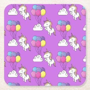 Porta-copo De Papel Quadrado Funny Unicorn Pattern Magic Horse