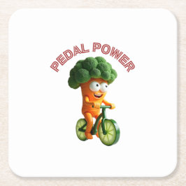 Porta-copo De Papel Quadrado Funny Veggie Rider