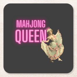 Porta-copo De Papel Quadrado Funny Vintage Mahjong Queen