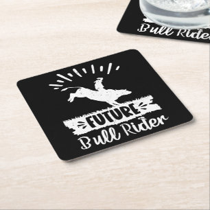 Porta-copo De Papel Quadrado Futuro Bull Rider Touro Rodeado Oferece Ideias