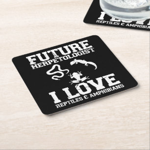 Porta-copo De Papel Quadrado Futuro Herpetologista Herpetology Lover Amphibes