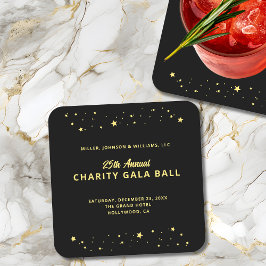 Porta-copo De Papel Quadrado Gala Ball Charity Fundraiser Elegante Dourado