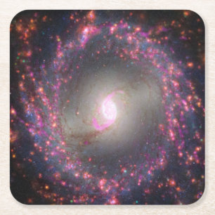 Porta-copo De Papel Quadrado Galáxia Espiral Ngc 3351.