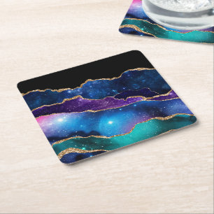 Porta-copo De Papel Quadrado Galaxy Agate Series Design 13
