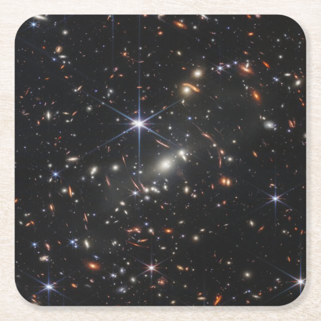 Porta-copo De Papel Quadrado Galaxy Cluster Smacs 0723. (Frente)