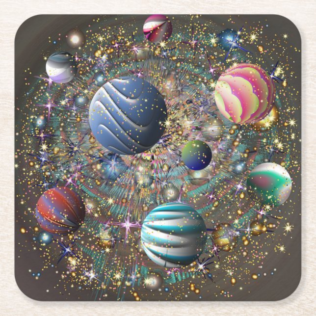 Porta-copo De Papel Quadrado Galaxy Zelariamin (Frente)