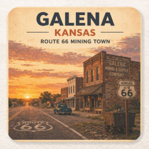 Porta-copo De Papel Quadrado Galena Kansas Rota 66 Cidade Mineira Alegre