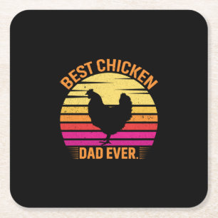 Porta-copo De Papel Quadrado Galinha Lover Melhor Pai de frango nunca