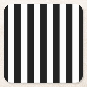 Porta-copo De Papel Quadrado Gamas Verticais, Pretas E Brancas, Laminadas