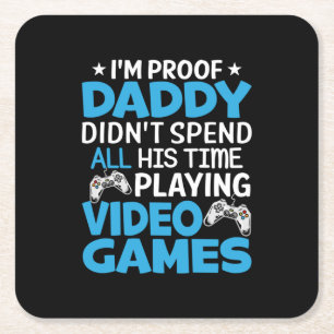 Porta-copo De Papel Quadrado Gamer Art All My Pai Time Reproduzindo Jogos