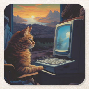 Porta-copo De Papel Quadrado Gamer para Retro   Jogos de arte em pixels de 8 bi