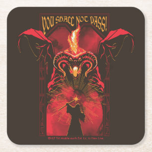 Porta-copo De Papel Quadrado GANDALF™ Vs Balrog "Você Não Passará" Gráfico