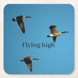 Porta-copo De Papel Quadrado Gansos canadenses em voo