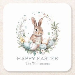 Porta-copo De Papel Quadrado Garland de Ovos de Páscoa de primavera Bunny Perso