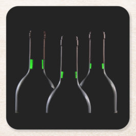 Porta-copo De Papel Quadrado Garrafas de vinho Porta copos de papel preto quadr