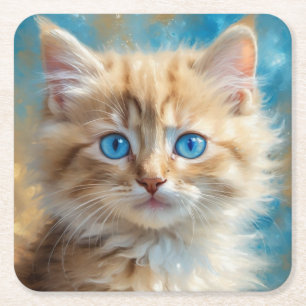 Porta-copo De Papel Quadrado Gato-37823 Bonito Adorável