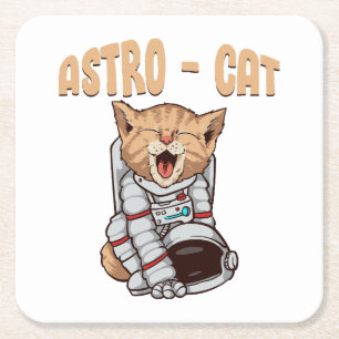 Porta-copo De Papel Quadrado Gato Astro