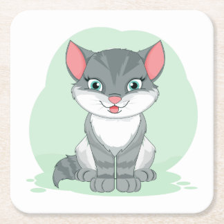 Porta-copo De Papel Quadrado Gato de Gato Gato Bonito Presente Tabby Gatinho Mã