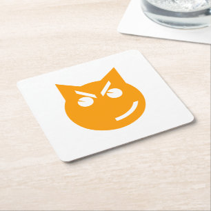 Porta-copo De Papel Quadrado Gato Emoji Esmirante
