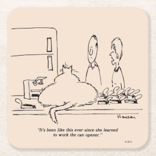 Porta-copo De Papel Quadrado Gato Gordo