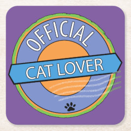 Porta-copo De Papel Quadrado Gato Oficial do Lover