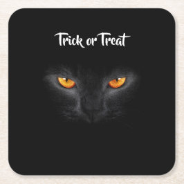 Porta-copo De Papel Quadrado Gato preto Halloween