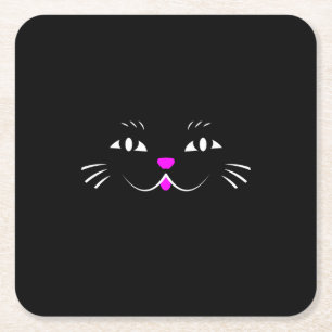 Porta-copo De Papel Quadrado Gato preto que olha o