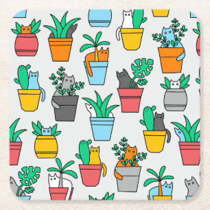 Porta-copo De Papel Quadrado Gatos nos pântanos