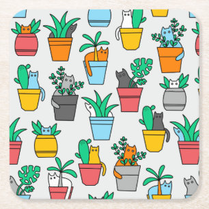 Porta-copo De Papel Quadrado Gatos nos pântanos