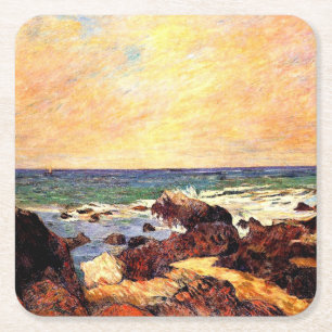 Porta-copo De Papel Quadrado Gauguin - Rochas e Mar, arte refinado,