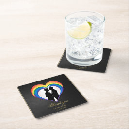 Porta-copo De Papel Quadrado Gay elegante silhuetas.