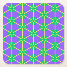 Geometric Starburst in Purple, Green and Yellow