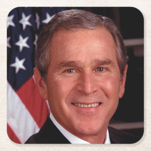 Porta-copo De Papel Quadrado George W Bush White House Retrato Presidencial
