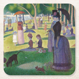 Porta-copo De Papel Quadrado Georges Seurat - Um Domingo na La Grande Jatte