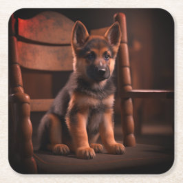 Porta-copo De Papel Quadrado German shepherd
