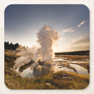 Porta-copo De Papel Quadrado Geyser da borda, bacia do geyser de Norris