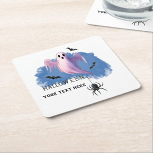 Porta-copo De Papel Quadrado Ghost de HALLOWEEN Com Aranha