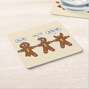 Porta-copo De Papel Quadrado Gingerpão Homens Minha Perna Magoa Feriado