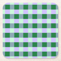 Gingham Verde e Lavanda Stripes Karo Padrão