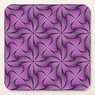 Porta-copo De Papel Quadrado Giro Espiral 3D Geométrico, Cor-de-Rosa