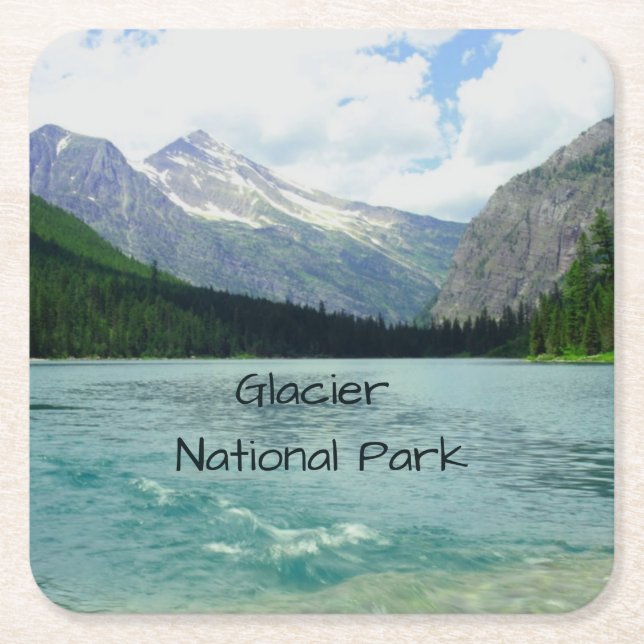 Porta-copo De Papel Quadrado Glacier National Park Montana (Frente)