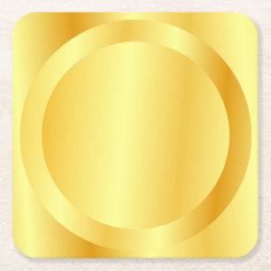 Porta-copo De Papel Quadrado Glam Olhar Metálico Dourado Falso Elegante Em Bran