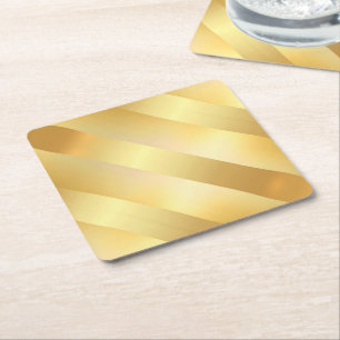 Porta-copo De Papel Quadrado Glamor Faux Dourado Modelo Elegante moderno