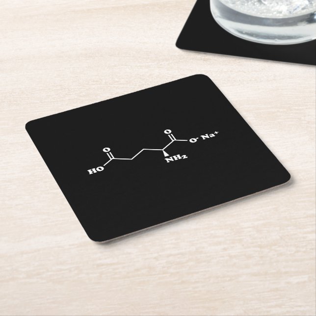 Porta-copo De Papel Quadrado Glutamato Monossódico MSG Fórmula química (Inclinado)
